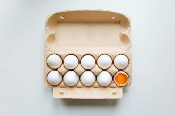 ten eggs in box