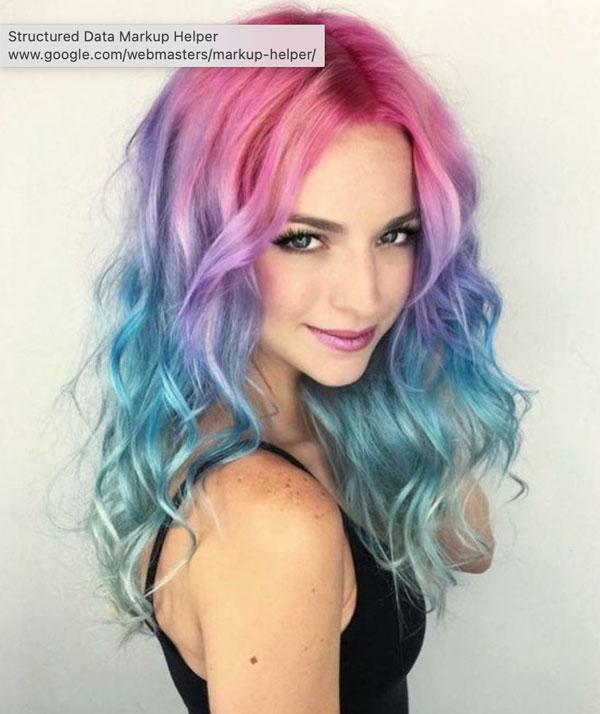 pink and blue hair ombre
